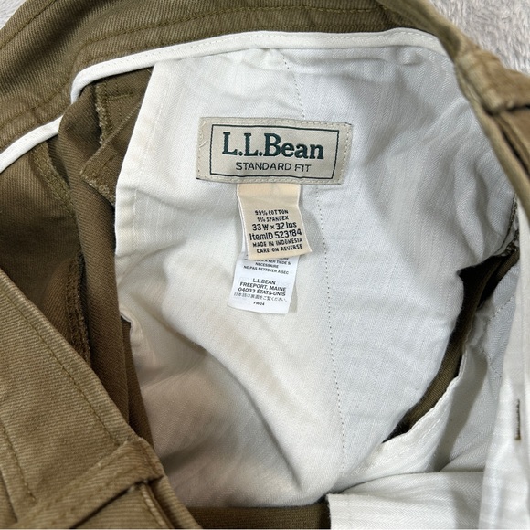LL Bean Pants Mens 33x32 Brown Field Chinos 5 Pocket Standard Fit Straight Leg - Picture 8 of 11